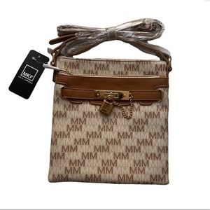 MKF by Mia K. Tessa Womens Crossbody Bag Shoulder Handbag Beige